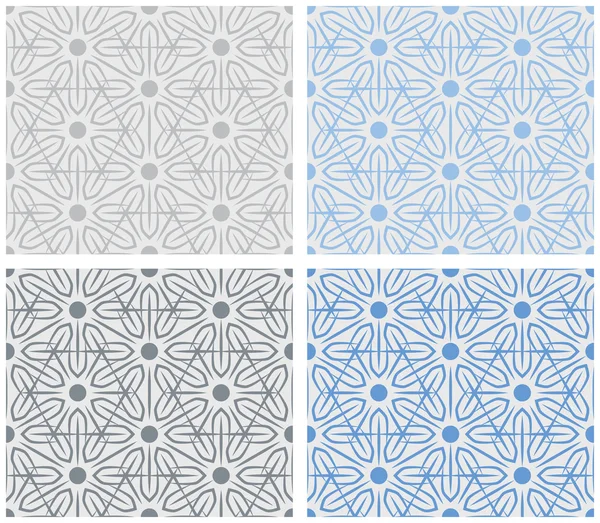 Set of snowflakes seamless pattern — Stock Vector