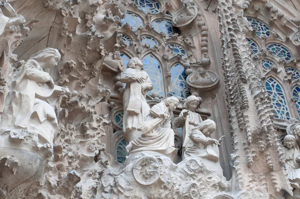 Detail view of Facade of Sagrada Familia in Barcelona, Spain. — Stock Photo, Image