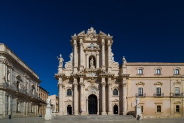 Syracuse Katedrali veya Duomo di Siracusa. Sicilya. UNESCO