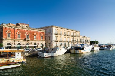 Syracuse, Sicilya, İtalya Ortygia Adası üzerinde dolgu.