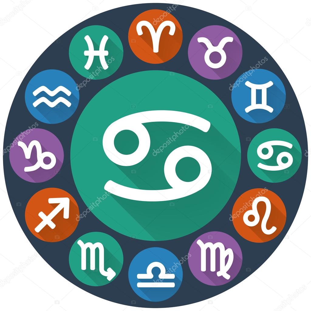 Signs of the zodiac circle - Cancer. Astrological flat icon