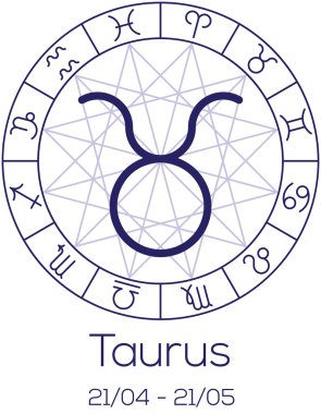 Burç - Boğa. Tekerlek astrolojik sembolü.