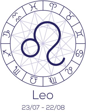 Burç - Leo. Tekerlek astrolojik sembolü.