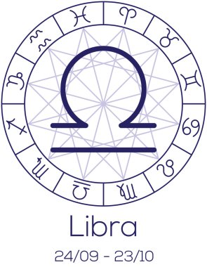Burç - Terazi. Tekerlek astrolojik sembolü.