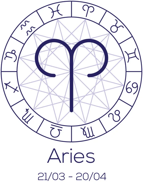 Burç - koç. Tekerlek astrolojik sembolü.