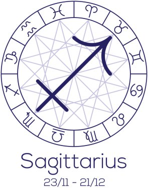 Burç - yay. Tekerlek astrolojik sembolü.