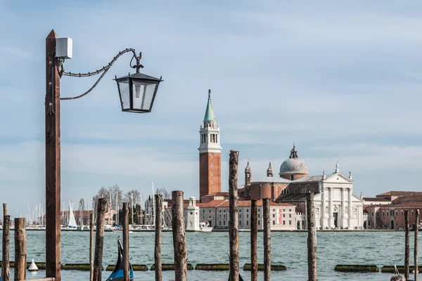 Lantern on the background of the Church of San Giorgio Maggiore — Stock Photo, Image