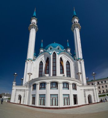 Kazan Kremlin Kul Şerif Camii'nde dikey Panoraması. UNESCO Dünya Miras Listesi.