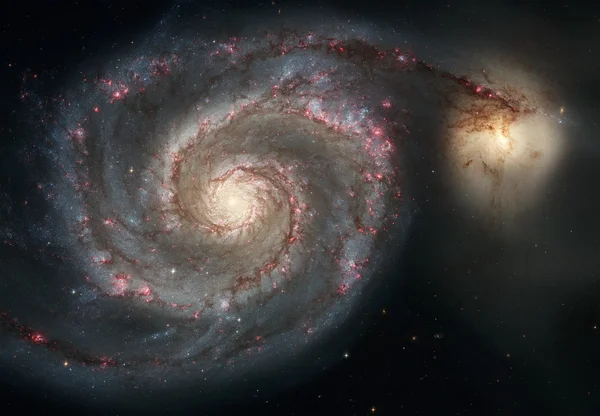 渦巻銀河。雄大な渦巻銀河の優雅な腕. — ストック写真