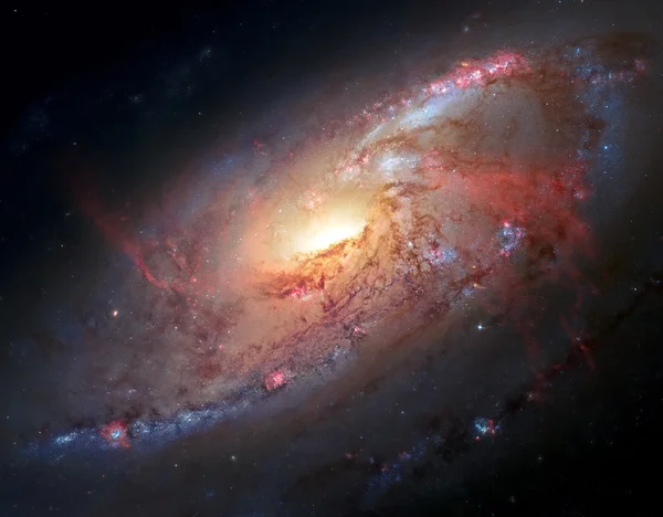 M106, Galaxia spirală din constelația Canes Venatici . — Fotografie, imagine de stoc