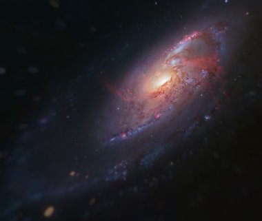 NGC 4258 av köpekleri takımyıldızı yönünde bulunan bir sarmal gökada.