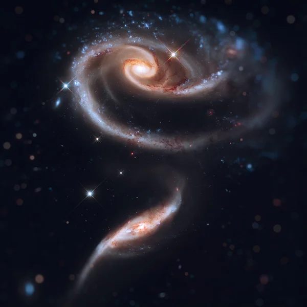 Andromeda'da arp 273 galaksilerinden oluşan bir 