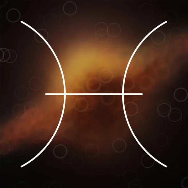 Ζώδιο - Ιχθείς. Λευκή λεπτή γραμμή αστρολογικά σύμβολα στη θολά πολύχρωμο abstract ιστορικό. — Φωτογραφία Αρχείου