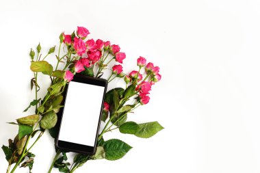 şık telefon ile boş perde