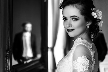 şık gelin ve zarif damat