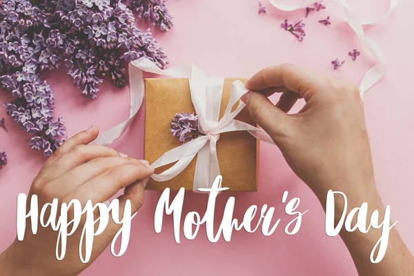 Feliz Tarjeta Felicitación Del Día Madre Feliz Día Madre Texto —  Fotos de Stock