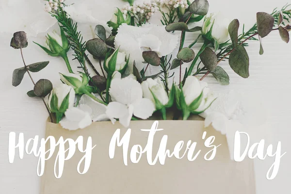 Щасливий День Матері Вітальна Листівка Щасливий День Матері Текст Бузкові — стокове фото