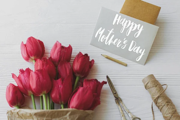 Feliz Tarjeta Felicitación Del Día Madre Feliz Día Madre Texto — Foto de Stock