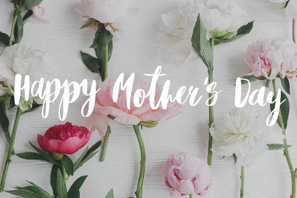 Feliz Día Madre Texto Del Día Madre Feliz Hermosas Flores —  Fotos de Stock