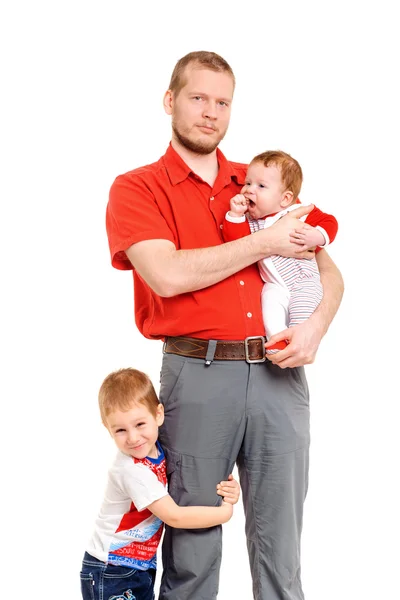 Padre con dos hijos — Foto de Stock