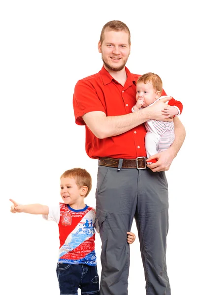 Padre con dos hijos —  Fotos de Stock
