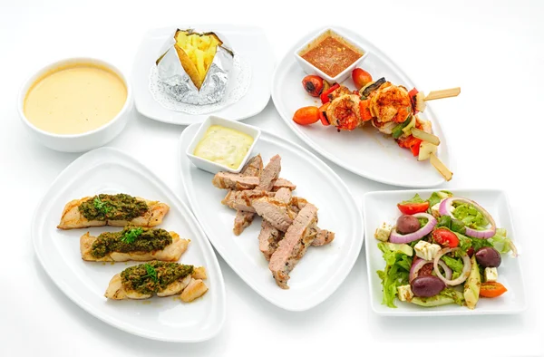 Set of international dishes arranged for catering — Stock Photo, Image