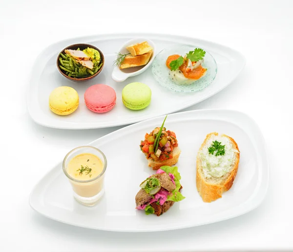 Set of international dishes arranged for catering — Stock Photo, Image