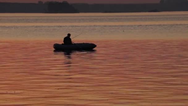 Scenic sunset over calm river — Stock Video