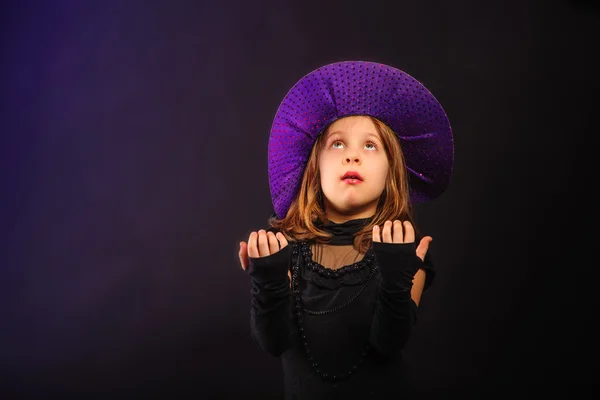Young girl at Halloween party Royalty Free Stock Photos