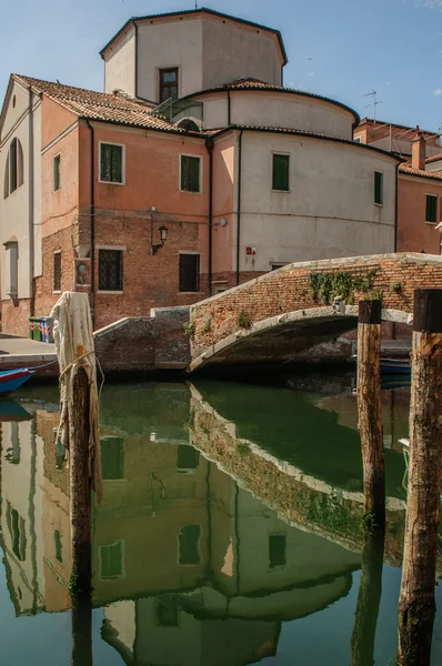 Straat weergaven in Chioggia van Noord Italië — Stockfoto