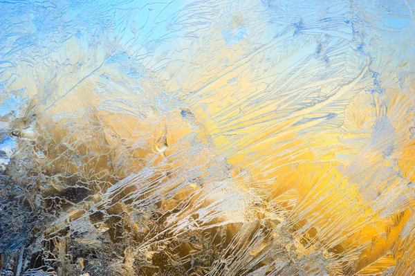 Window glass covered with ice pattern Royalty Free Stock Photos