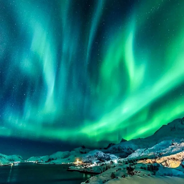 Цветное Северное Сияние Ночном Небе — стоковое фото