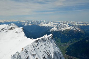 Almanya 'nın en yüksek dağından güzel manzara Zugspitze.