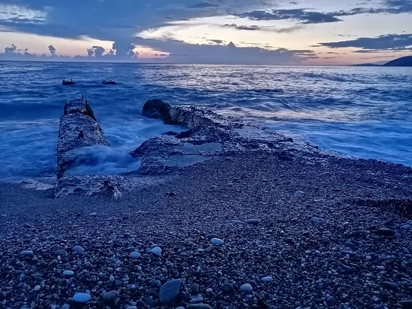 Mer Noire Coucher Soleil Milieu Été — Photo