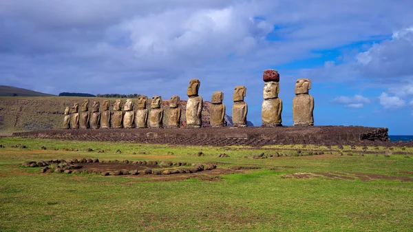 Moais on Ahu Tongariki, Easter Island, Chile