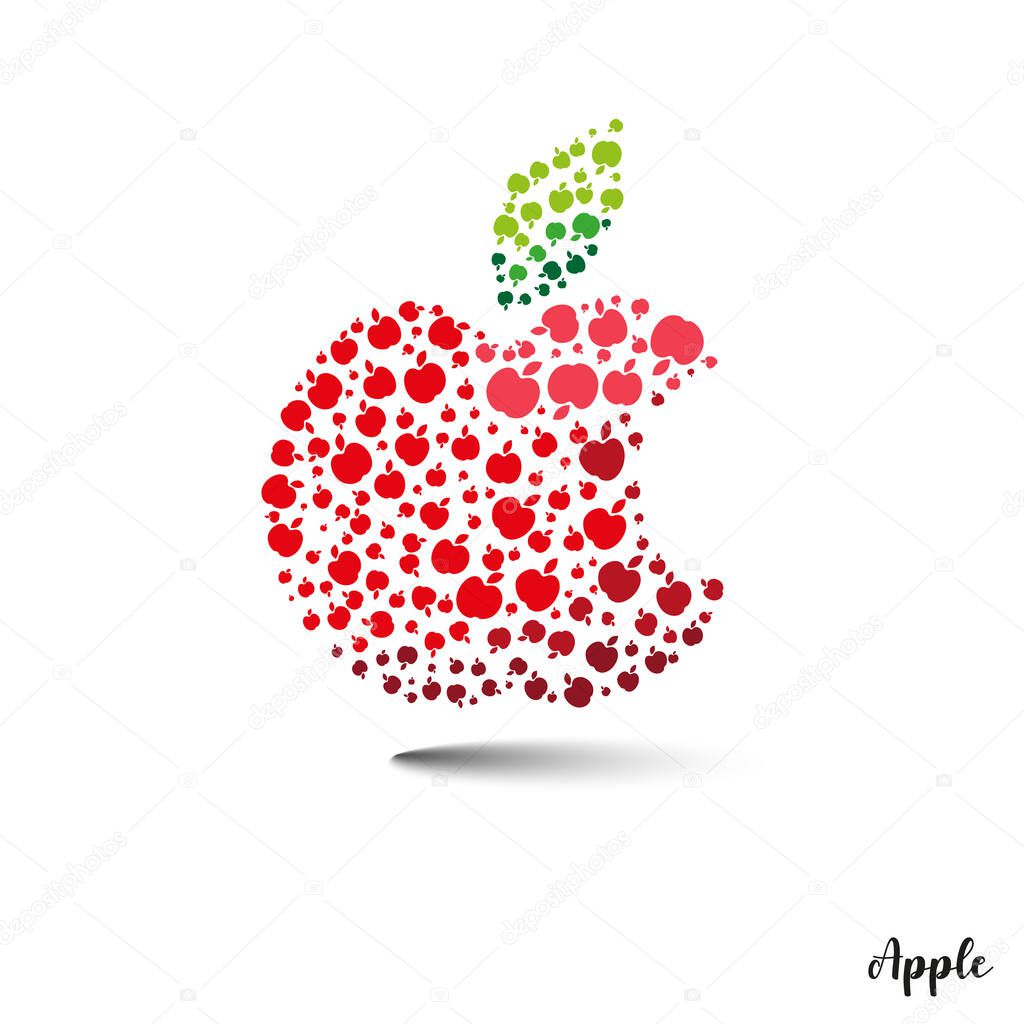 Apple vector icon. Apple fruit illustration icon. Logo concept.