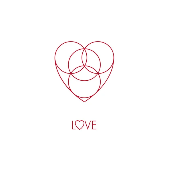 Láska Srdce Posvátná Geometrie Pozdrav Valentýn — Stockový vektor