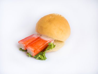 Beyaz arkaplanda hamburger