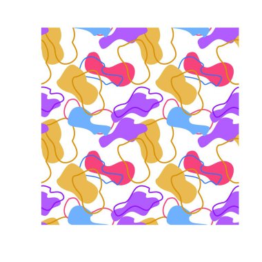 Ahenkli bir kombinasyonda beyaz arkaplanda yumuşak renklere sahip desen