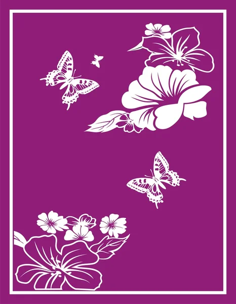 Butterfly on flowers — Stock Vector