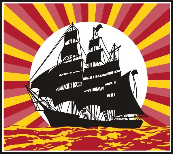 Buque de vela — Vector de stock