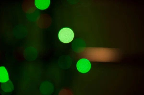 Bokeh Abstraktion Verschwommene Grüne Kreise Auf Dunkelgrünem Hintergrund — Stockfoto