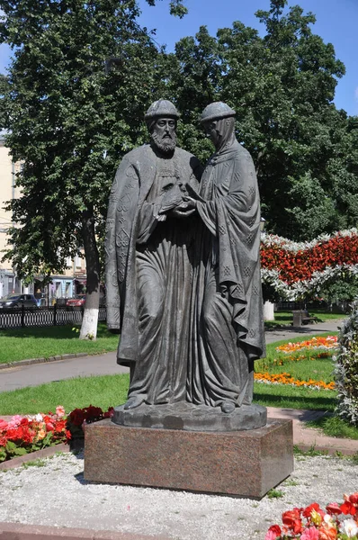 Městská Socha Památník Prince Petra Princezny Fevronie Srpen 2017 Archangelsk — Stock fotografie