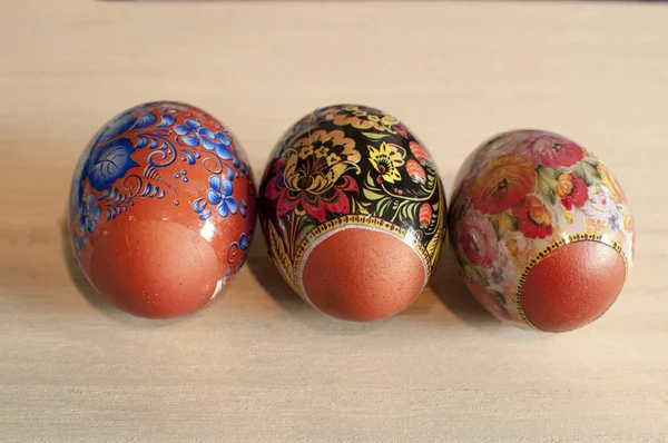 Easter Eggs Painted Red Thermal Film Easter Holiday April 2021 — Stock Photo, Image