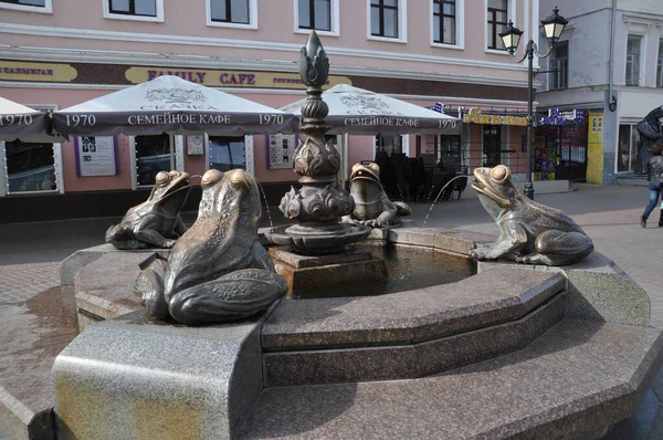 Fontana Cittadina Fontana Delle Rane Bauman Street Settembre 2017 Kazan — Foto Stock