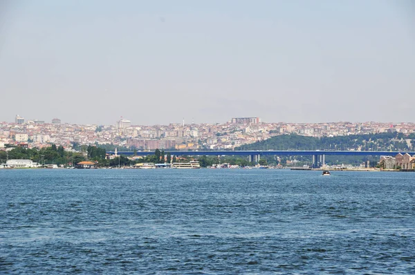 Bosporens Panorama Och Bron Över Sundet Panorama Över Staden Istanbul — Stockfoto