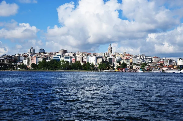Panorama Istambul Vista Bósforo Torre Galata Costa Dia Verão — Fotografia de Stock