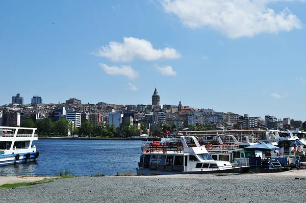 Panorama Istambul Vista Baía Mar Porto Barcos Recreio Julho 2021 — Fotografia de Stock