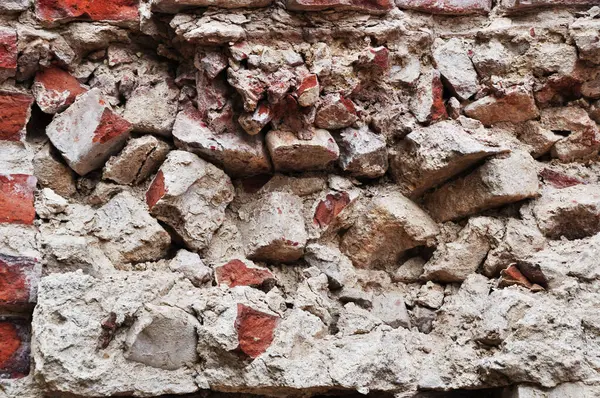 Destruyó Pared Ladrillo Rojo Fondo Textura Ladrillos Rotos Mampostería Pared —  Fotos de Stock