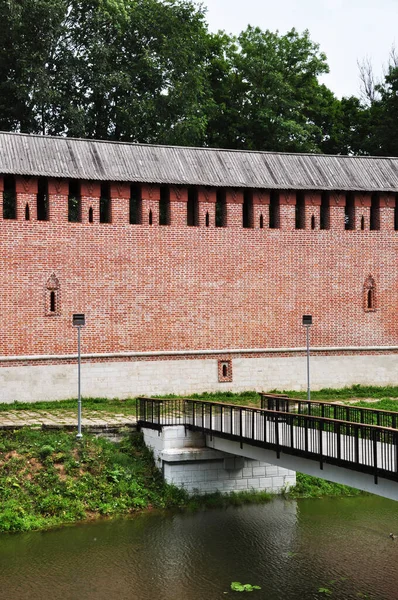 Vue Panoramique Sur Mur Forteresse Pont Sur Les Douves Mur — Photo